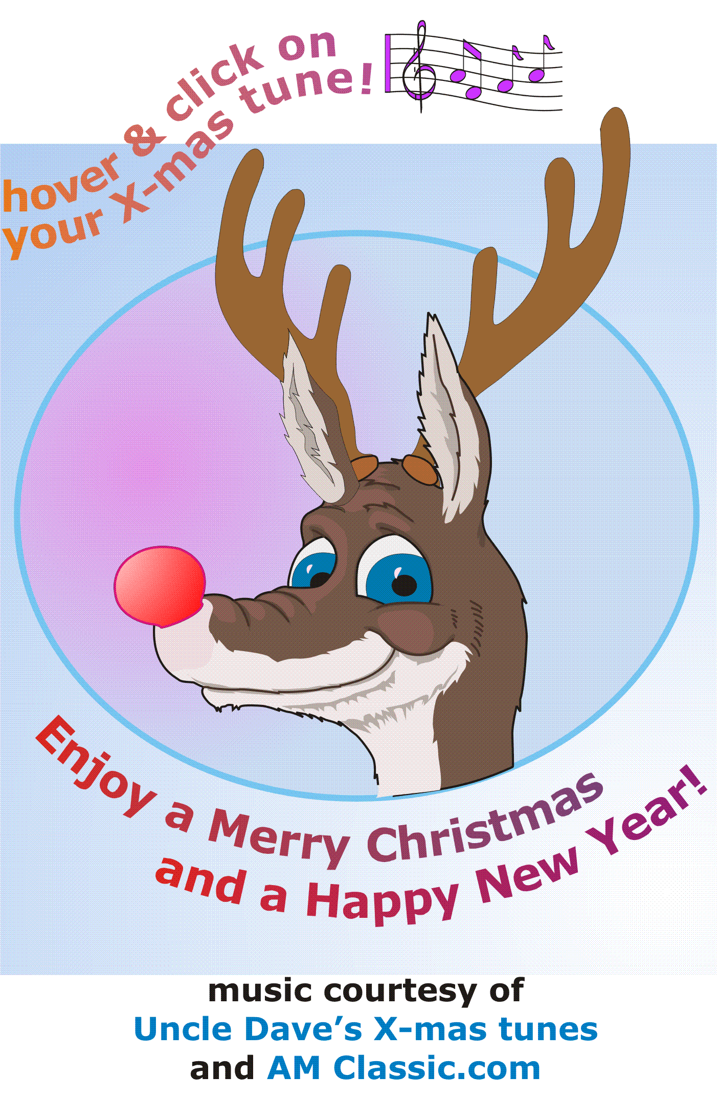 click on Rudolph to visit Santa's official site!